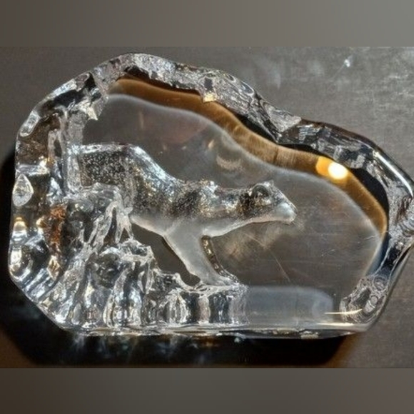 Royal Krona Other - Royal Krona Sweden signed by Mats Jonasso 9" lead crystal lion cougar sculpture.